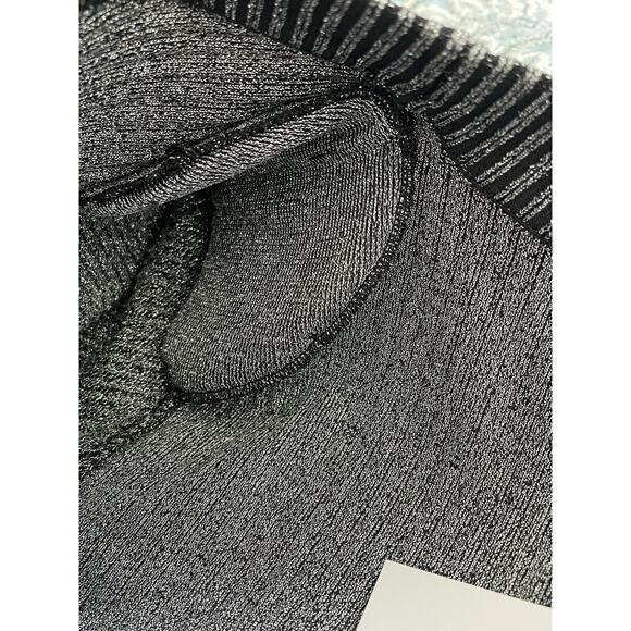 Retrofete Zem Dress in Metallic Black XL Ribbed Bodycon Cocktail - Picture 13 of 16